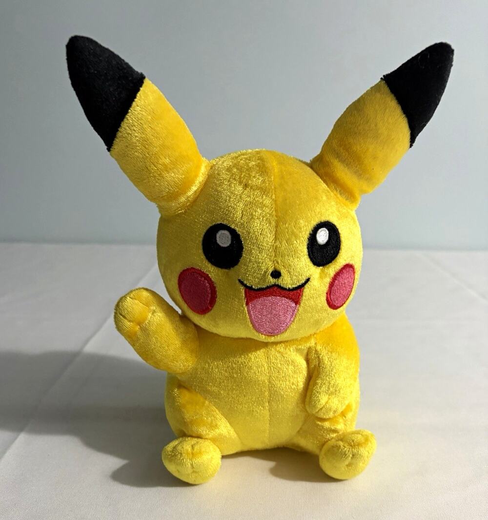 TOMY Pokémon Pikachu Plush Stuffed Animal 8 in Yellow